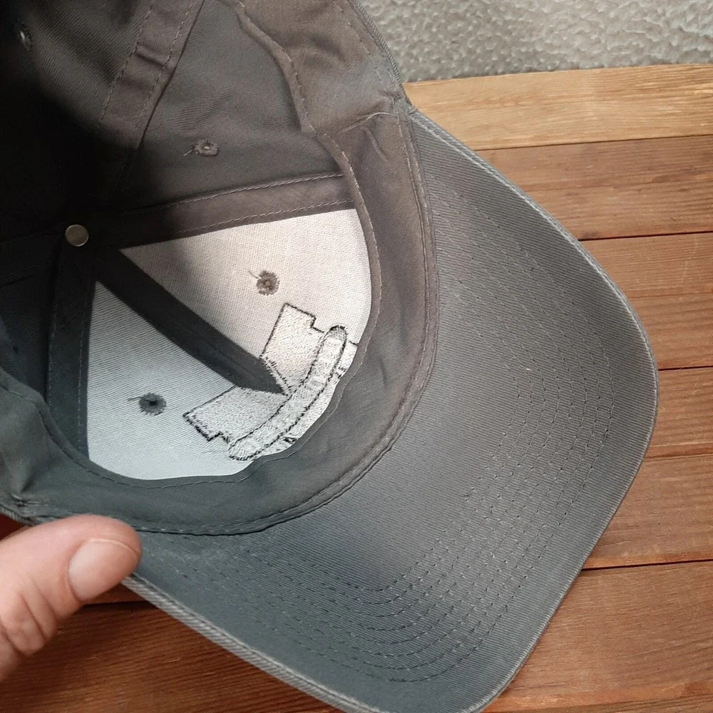 Memorial Old Abes‎ Hat Adult Gray Strap Back Dad Cap Eau Clarie Wisconsin Sports